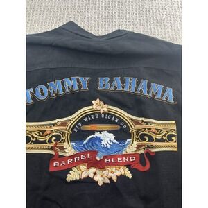 Tommy Bahama Shirt Mens XXL Embroidered Camp Hawaiian Barrel Blend Loop Collar